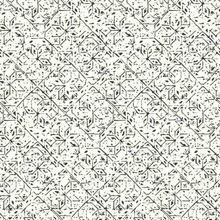 Galerie G78334 - Bazaar Geometric Tile Black Galerie Wallpaper roll - luxury design for UK feature walls