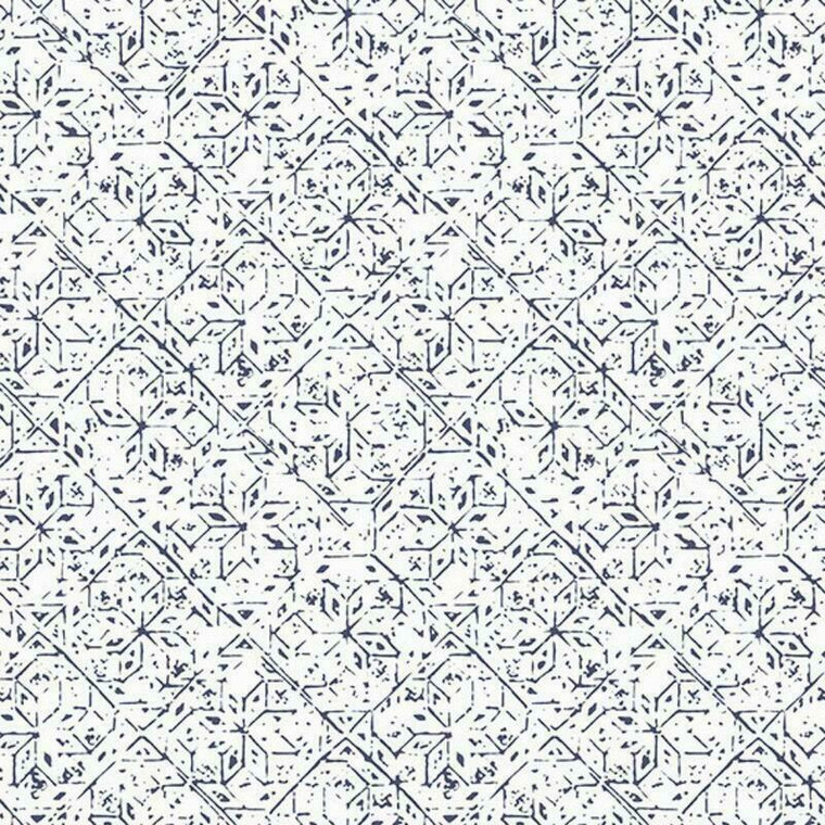 Galerie G78337 - Bazaar Geometric Tile Navy Galerie Wallpaper roll - luxury design for UK feature walls