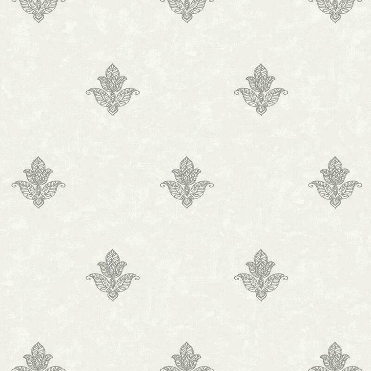 7012 - Emporium Mehndi Motif Cream and Silver Galerie Wallpaper