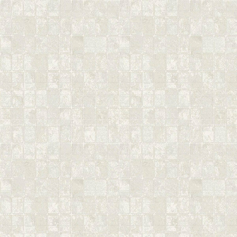 W78211 - Metallic FX Tiled Effect Light Grey Galerie Wallpaper