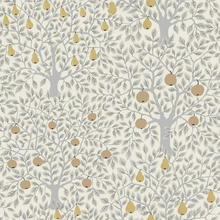 33012 - Apelviken2 Apples and Pears White grey gold Galerie Wallpaper