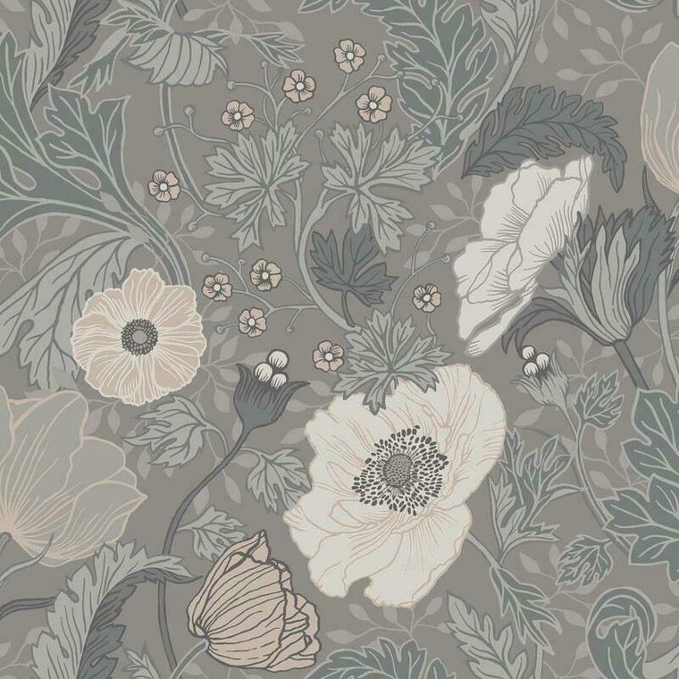 44102 - Apelviken2 Floral Grey Galerie Wallpaper