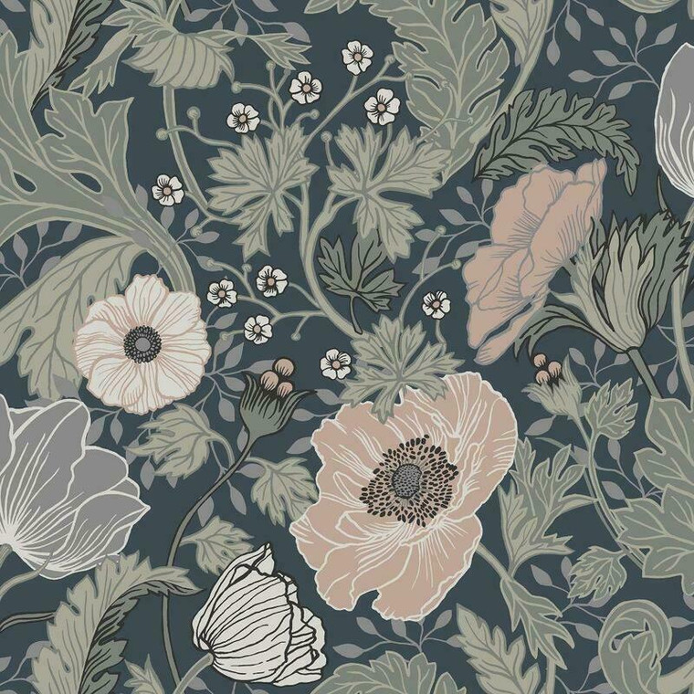 44103 - Apelviken2 Floral Blue Galerie Wallpaper