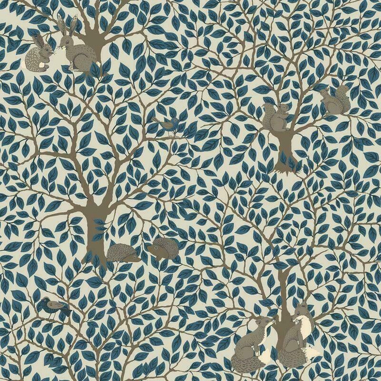 44113 - Apelviken2 Forest Animals Blue Galerie Wallpaper