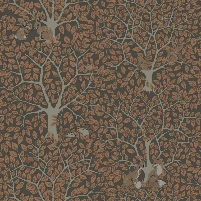 44114 - Apelviken2 Forest Animals Orange Brown Galerie Wallpaper