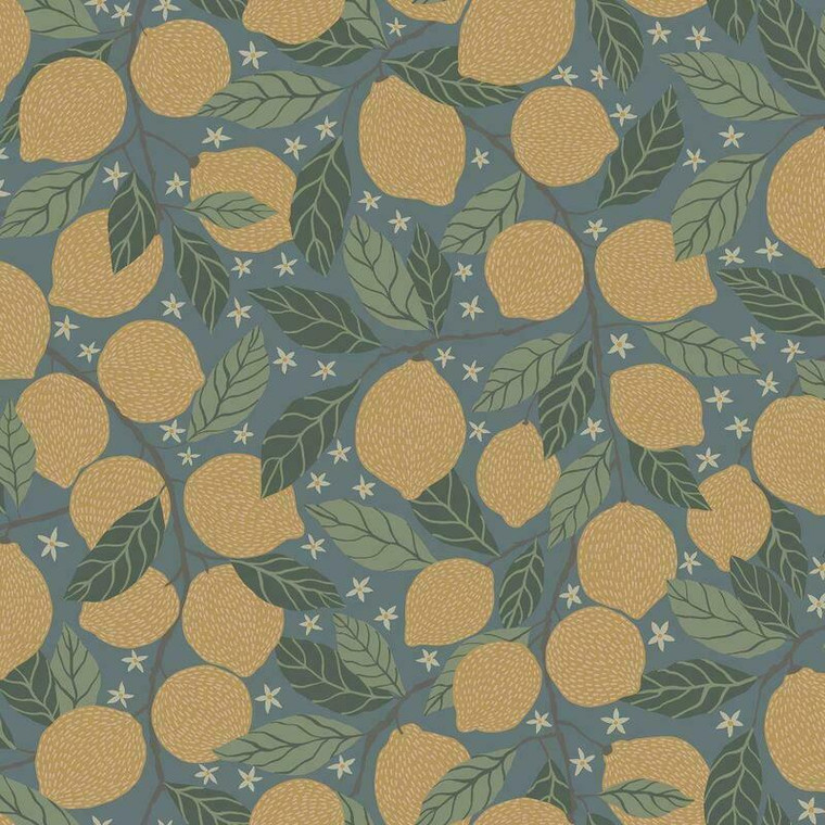 Galerie 44132 - Apelviken2 Lemon Trees Light blue Galerie Wallpaper roll - luxury design for UK feature walls