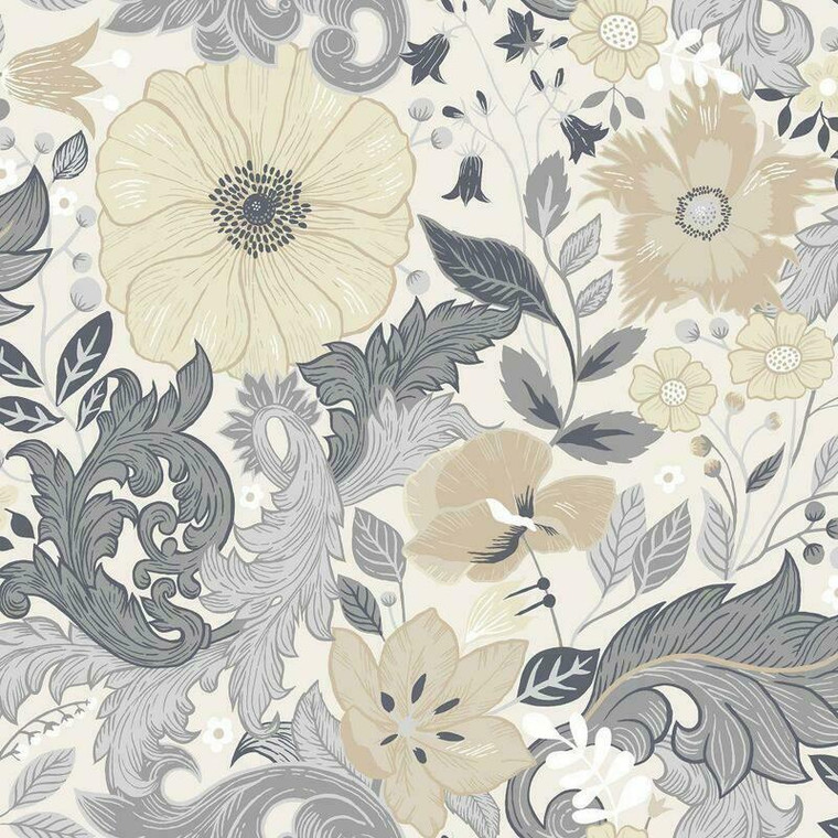 S13106 - Sommarang Scandinavian Bloom White Galerie Wallpaper