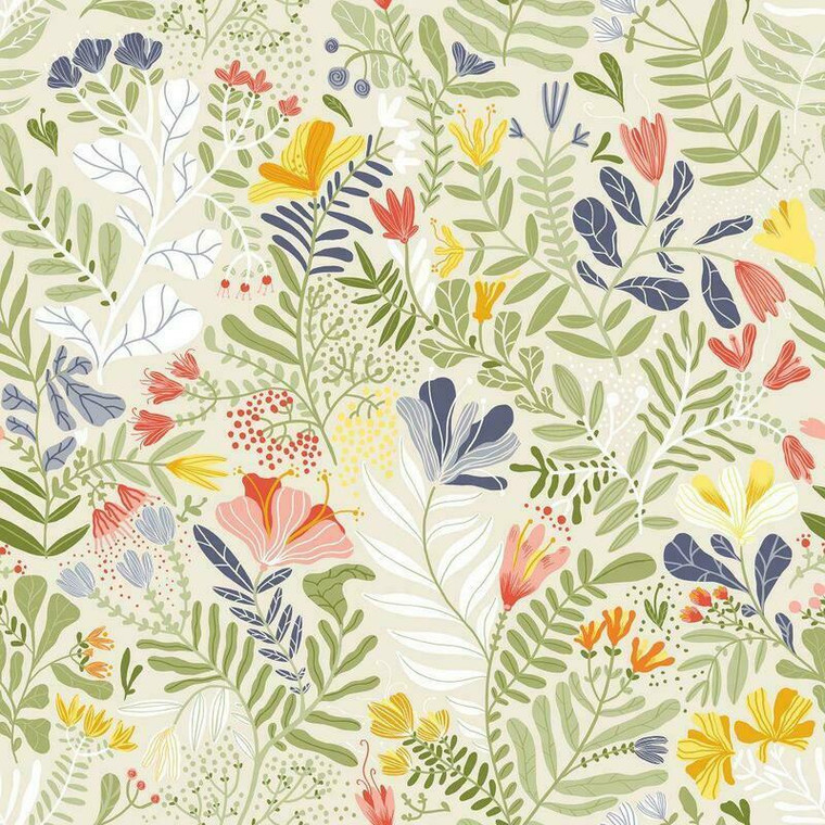 S55011 - Sommarang Wild Flowers Beige Galerie Wallpaper