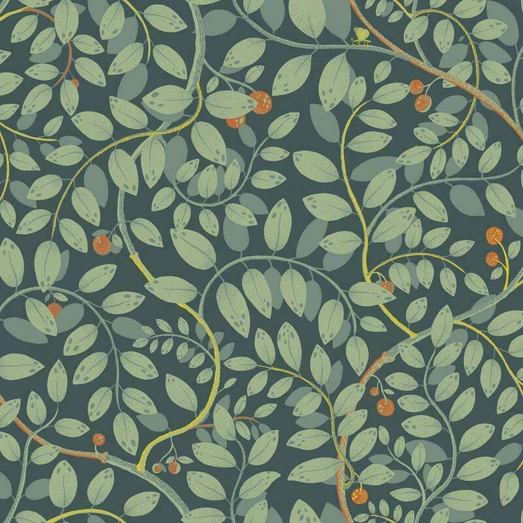 S65105 - Sommarang Leafy Vines Green Galerie Wallpaper