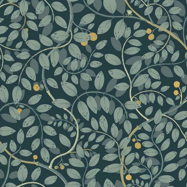 S65106 - Sommarang Leafy Vines Blue Galerie Wallpaper