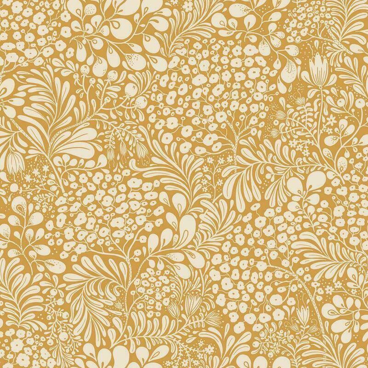 S65127 - Sommarang Abstract Foliage Ochre Galerie Wallpaper