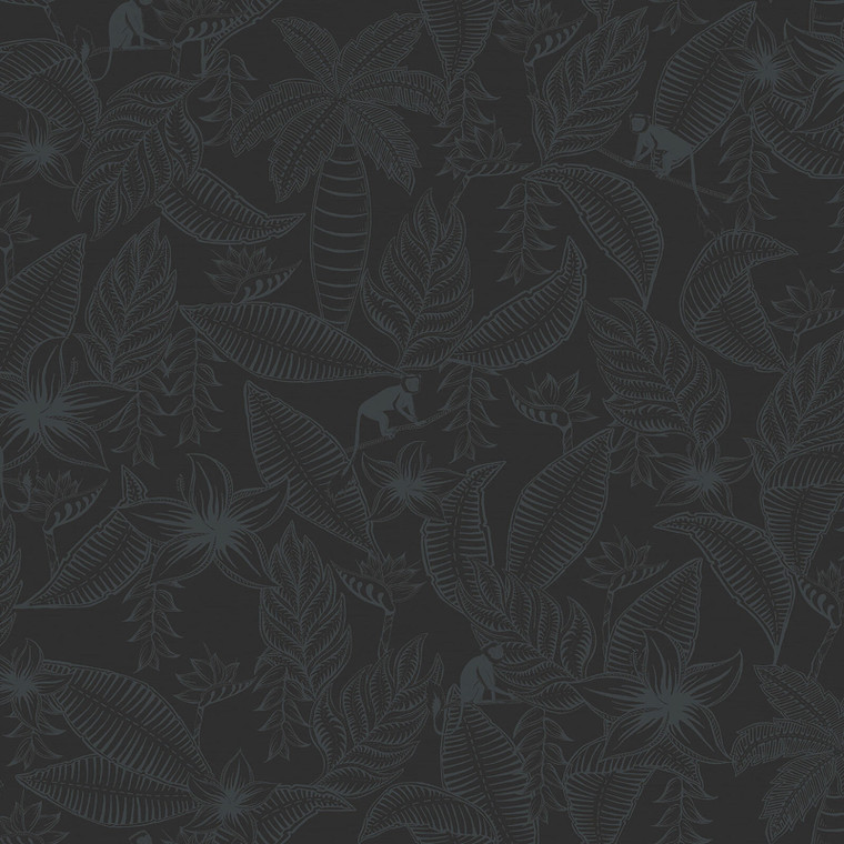 12704 - Ted Baker Fantasia Botanics Animals Black Grey Galerie Wallpaper