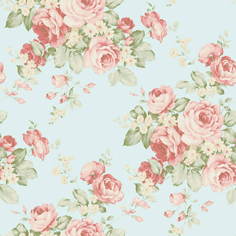 Galerie AB27615 - Abby Rose 4 Floral Roses Turquoise Red Green Galerie Wallpaper roll - luxury design for UK feature walls