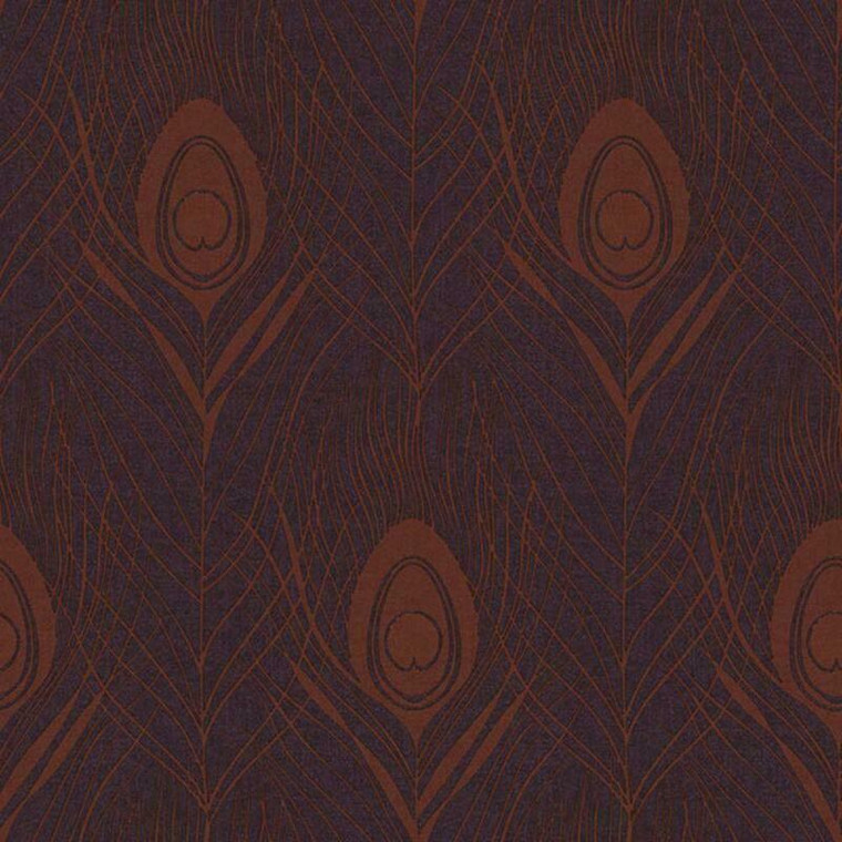 AC60007 - Absolutely Chic Peacock Feather Purple Orange Galerie Wallpaper