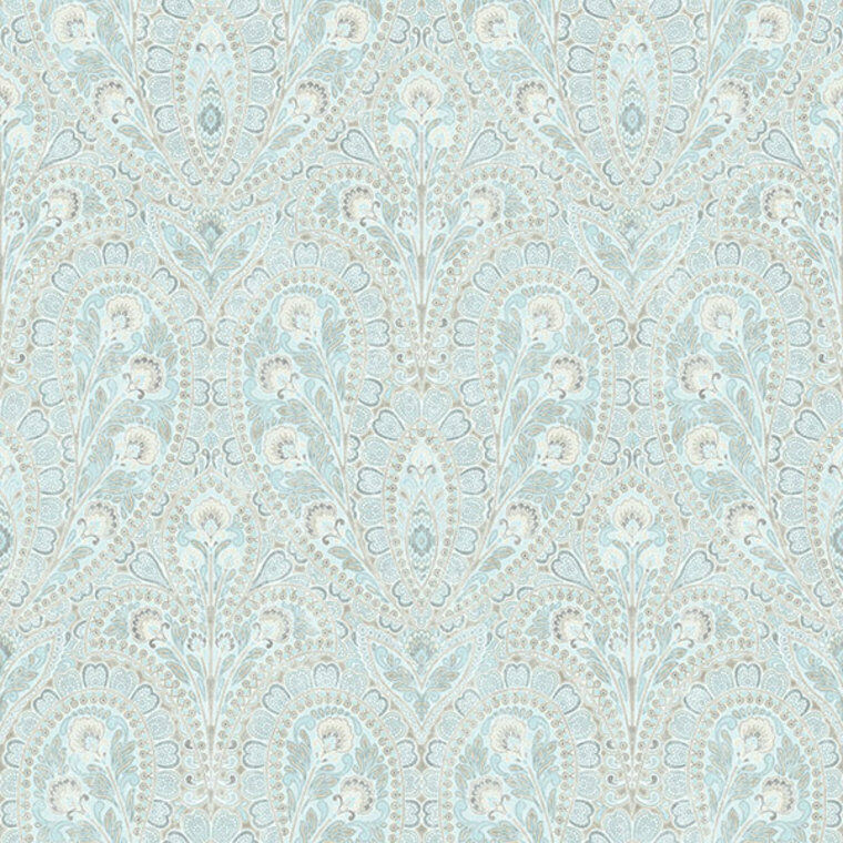 Galerie AF37728 - Abby Rose 4 Ornamental Damask Turquoise Grey Galerie Wallpaper roll - luxury design for UK feature walls