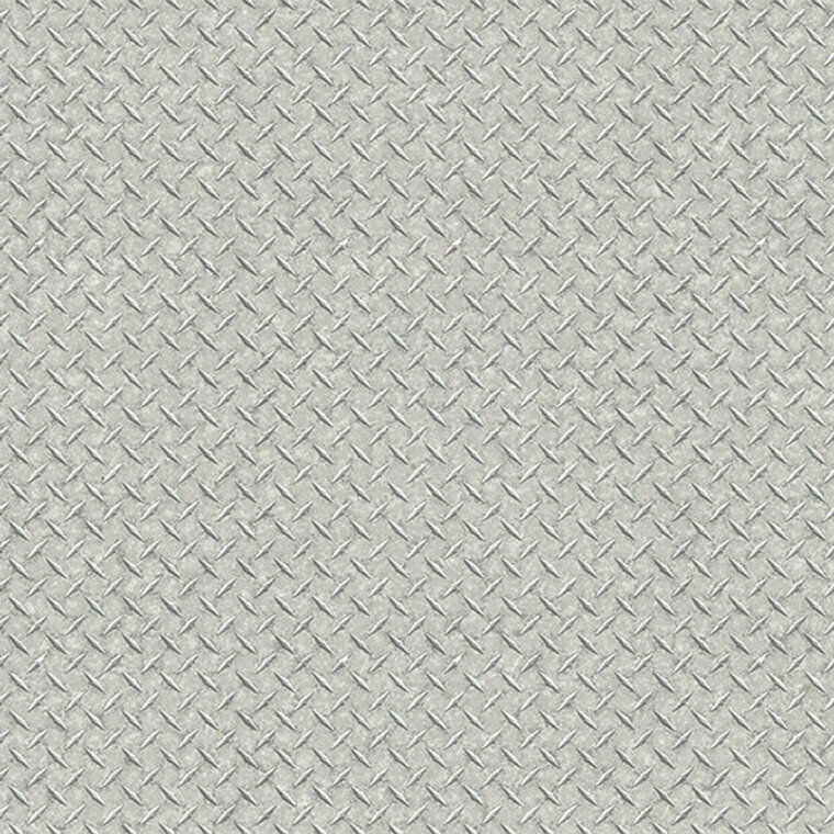 G45175 - Nostalgie Diamond Plate Silver Grey Galerie Wallpaper