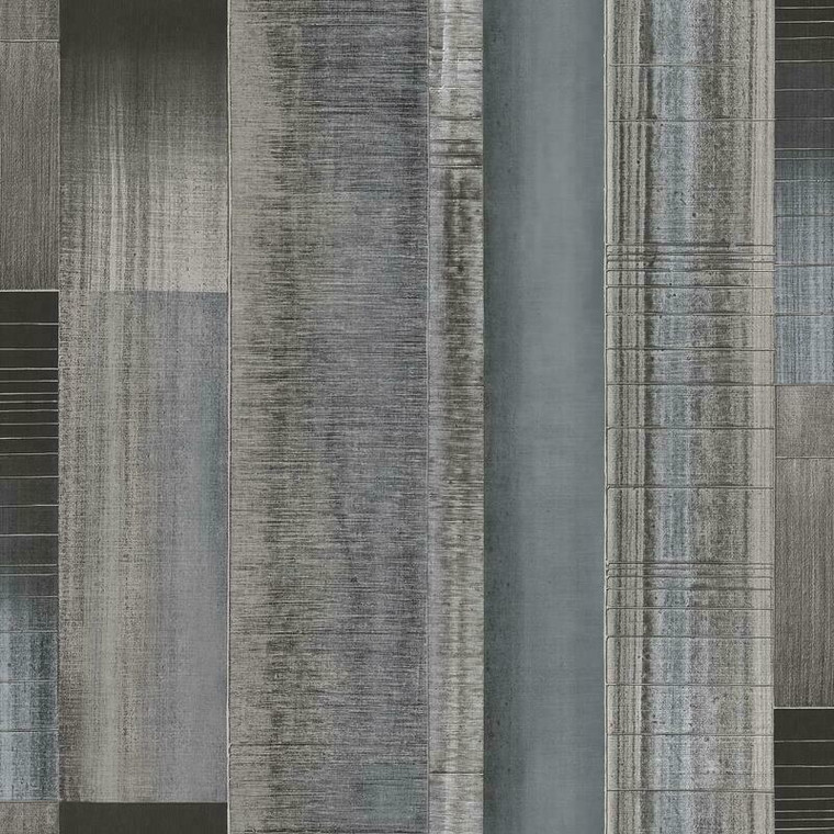 G56571 - TexStyle Blocks Stripes Black, Greys, Silver Galerie Wallpaper