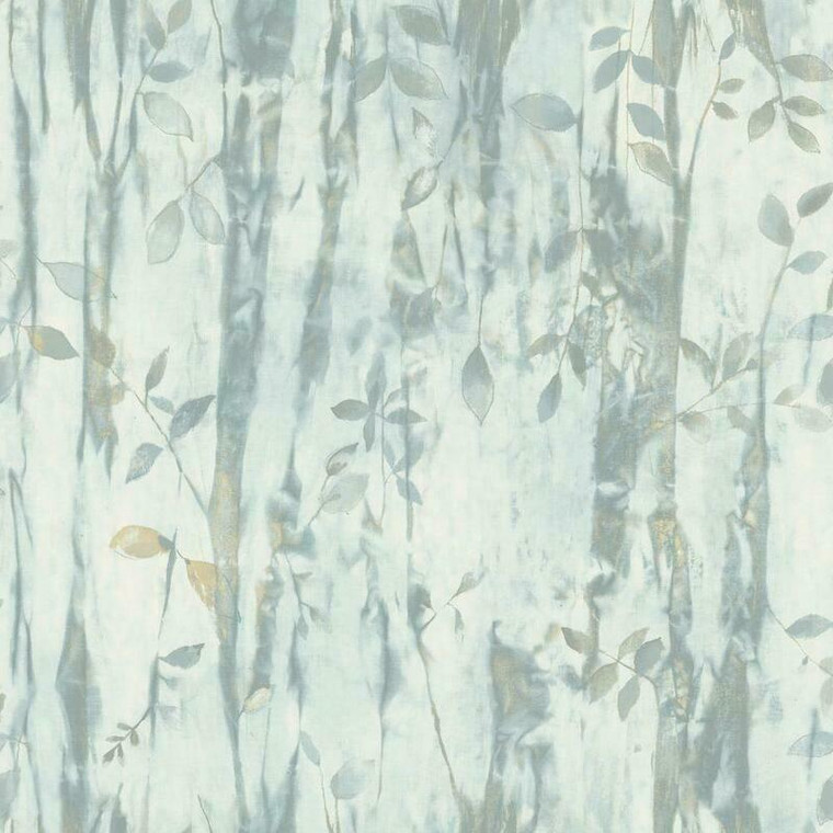Galerie G78230 - Atmosphere Leafy Woodland AQUA Galerie Wallpaper roll - luxury design for UK feature walls