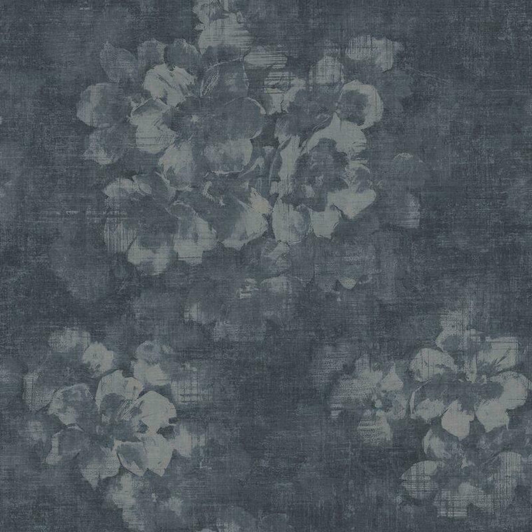 G78258 - Atmosphere Distressed Floral Bouquets BLUE Galerie Wallpaper