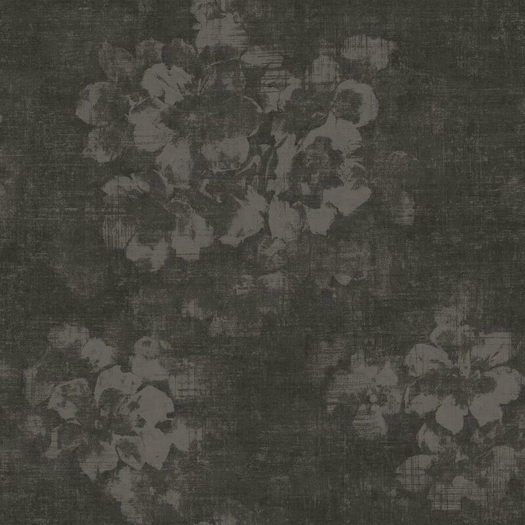 Galerie G78259 - Atmosphere Distressed Floral Bouquets CHARCOAL Galerie Wallpaper roll - luxury design for UK feature walls