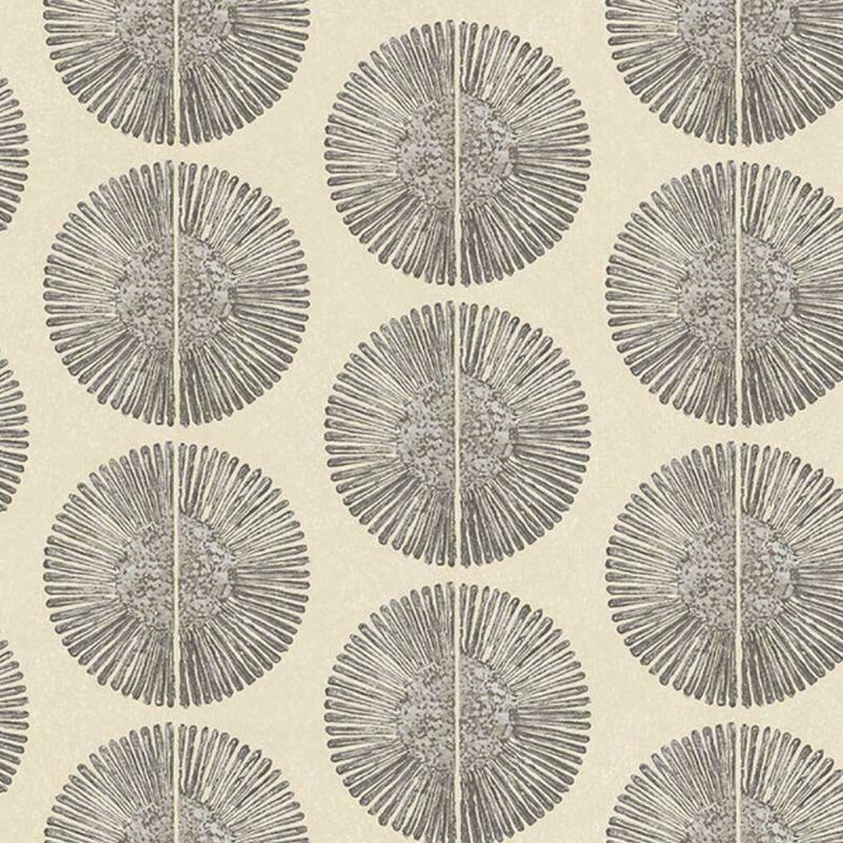Galerie G78329 - Bazaar Trible Circles Beige, Charcoal Galerie Wallpaper roll - luxury design for UK feature walls