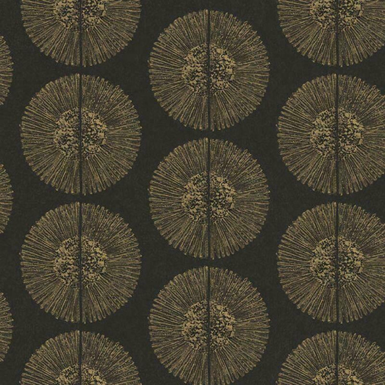 Galerie G78331 - Bazaar Trible Circles Black, Gold Galerie Wallpaper roll - luxury design for UK feature walls