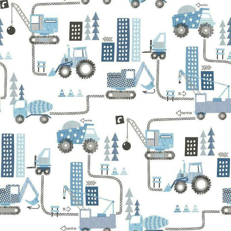 G78360 - Tiny Tots 2 Construction Blues Galerie Wallpaper