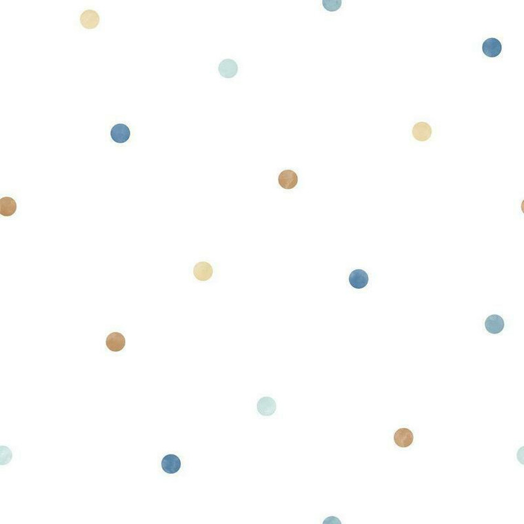 G78366 - Tiny Tots 2 Dots Blue Beige Galerie Wallpaper