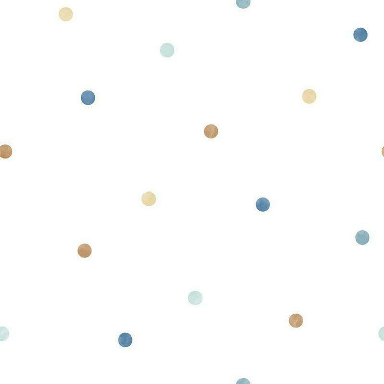 Galerie G78366 - Tiny Tots 2 Dots Blue Beige Galerie Wallpaper roll - luxury design for UK feature walls