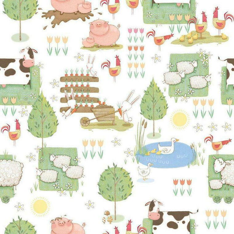 Galerie G78377 - Tiny Tots 2 Farmland Primary Galerie Wallpaper roll - luxury design for UK feature walls