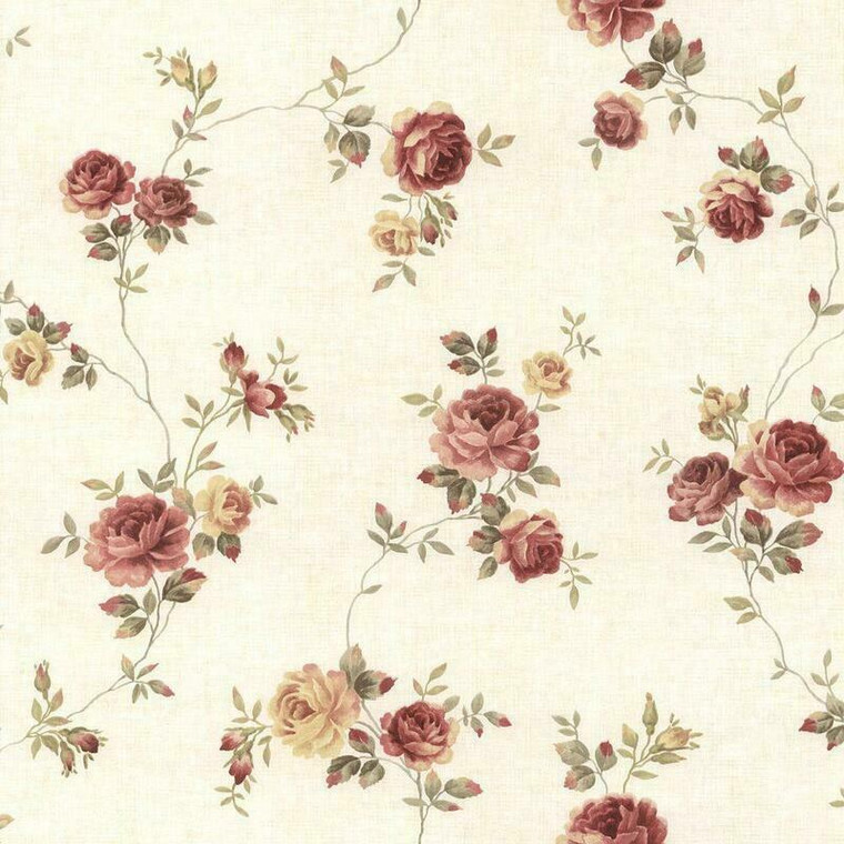 CN26564 - Rose Garden Trailing Roses Striped Pink Galerie Wallpaper