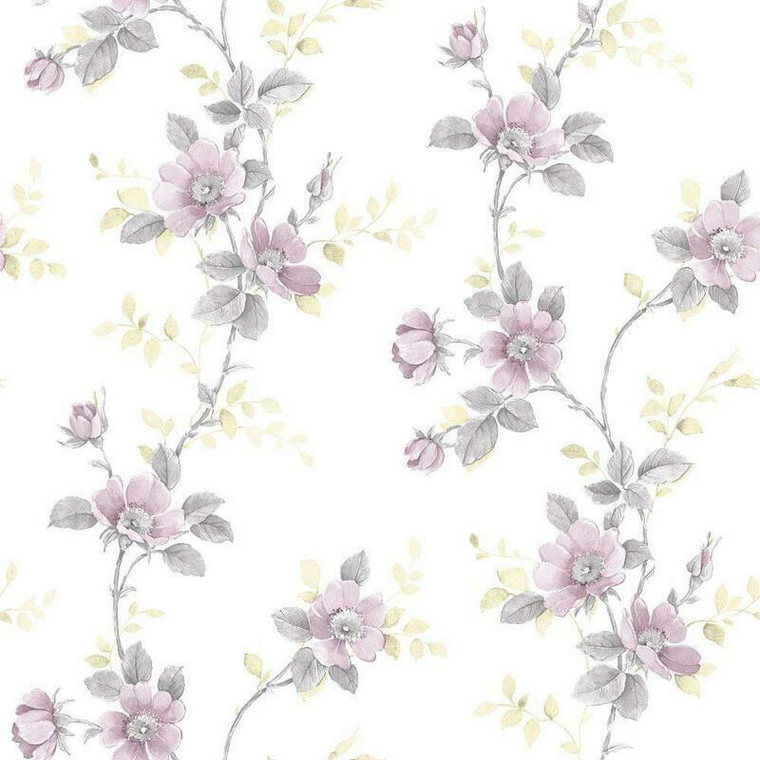 Galerie RG35729 - Rose Garden Vine Roses Purple Galerie Wallpaper roll - luxury design for UK feature walls