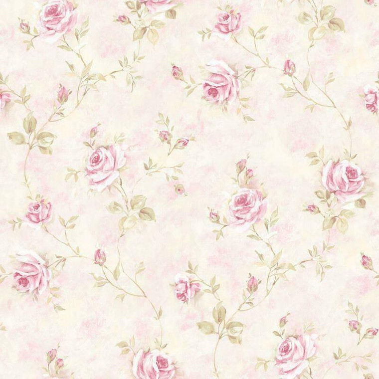 Galerie RG35741 - Rose Garden Vine Roses Pink Galerie Wallpaper roll - luxury design for UK feature walls