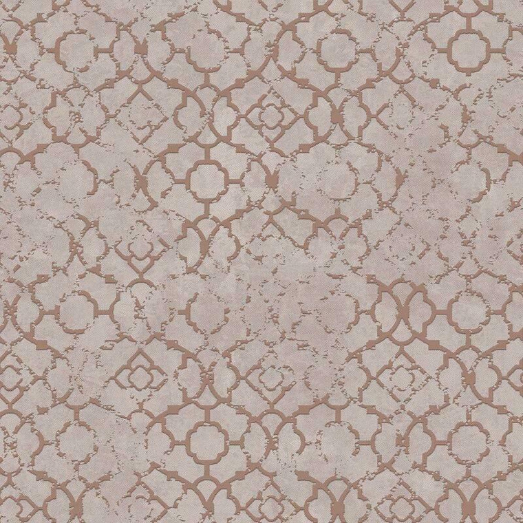 Galerie DWP0246-04 - Emporium Quatrefoil Trellis Pink and Rose Gold Galerie Wallpaper roll - luxury design for UK feature walls