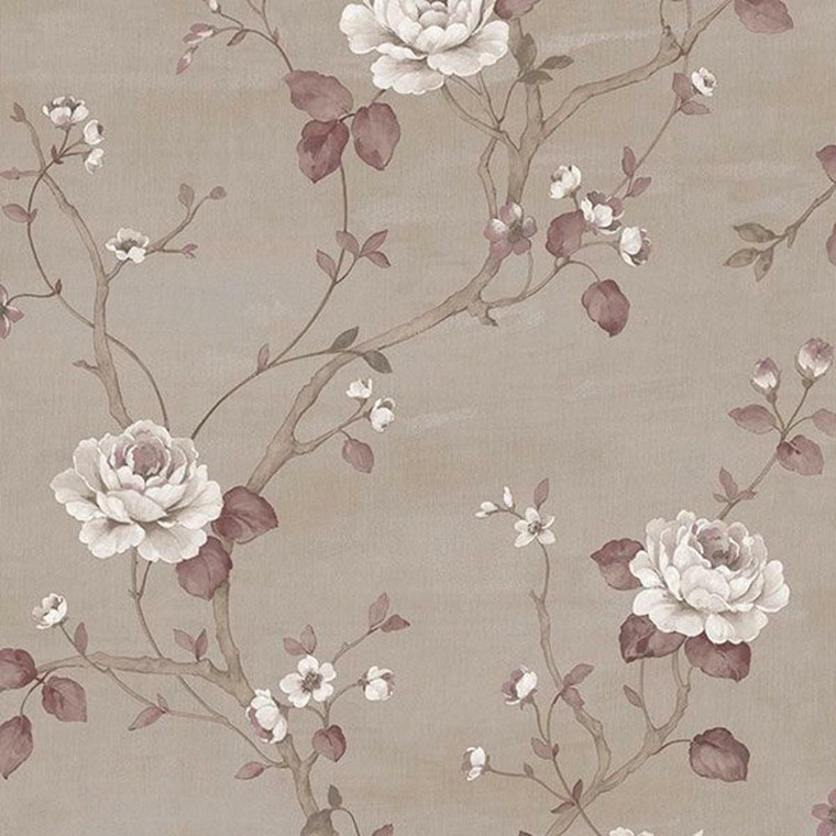 G67605 - Palazzo Floral Brown Cream Galerie Wallpaper
