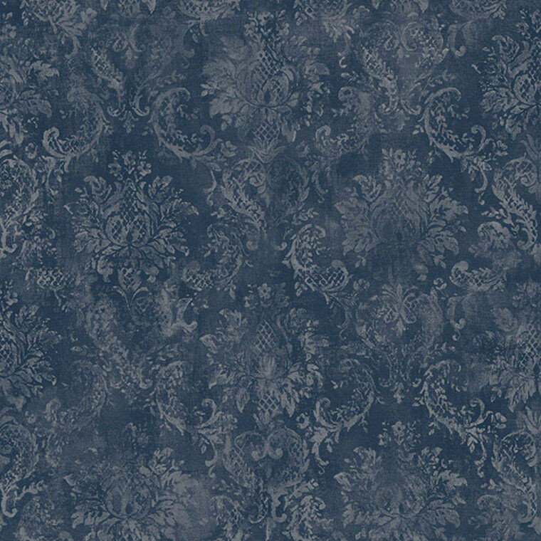 SD36102 - Stripes & Damasks Blue Damask Galerie Wallpaper