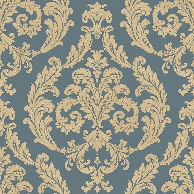 G67610 - Palazzo Damask Green Gold Galerie Wallpaper