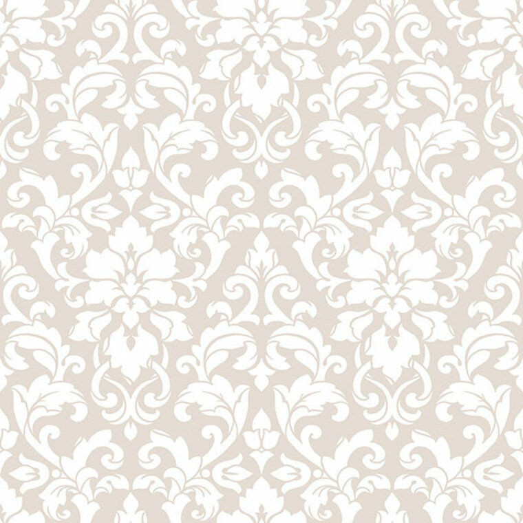 SD36119 - Stripes & Damasks Cream White Damask Galerie Wallpaper