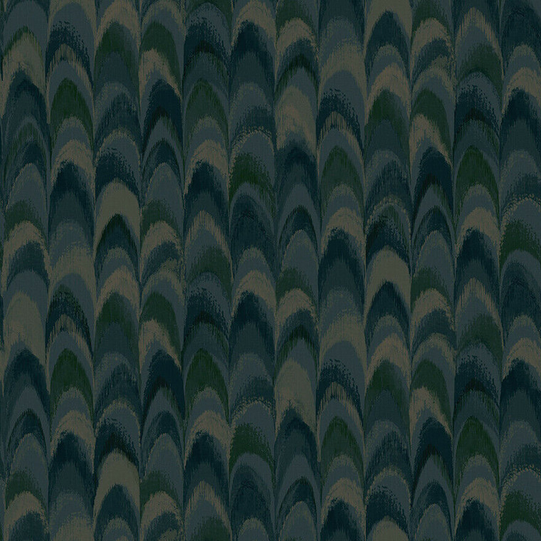 36132 - Patagonia Peacock Feather Design Teal Holden Wallpaper