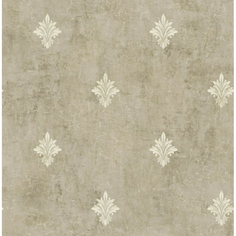 NH22107 - Brockhall Fleur de lis Taupe SJ Dixons Wallpaper