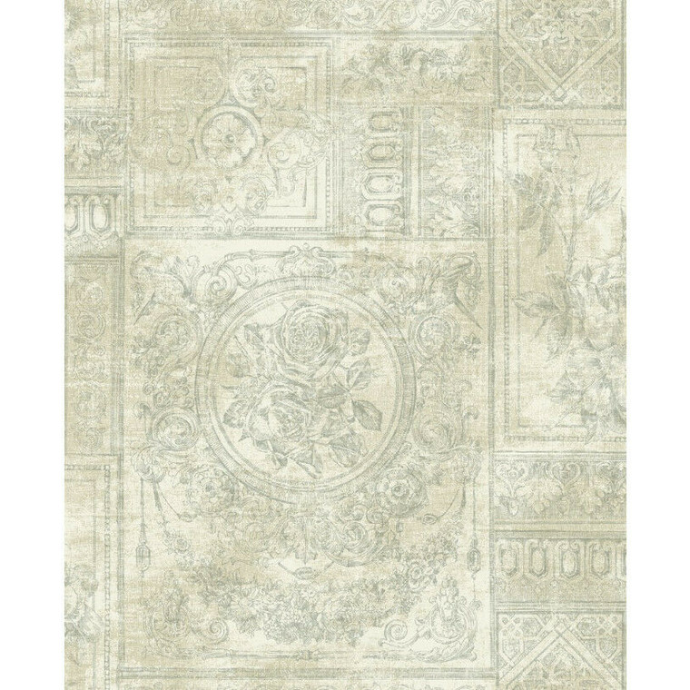 NH21208 - Brockhall Mosaic Floral Gilver SJ Dixons Wallpaper