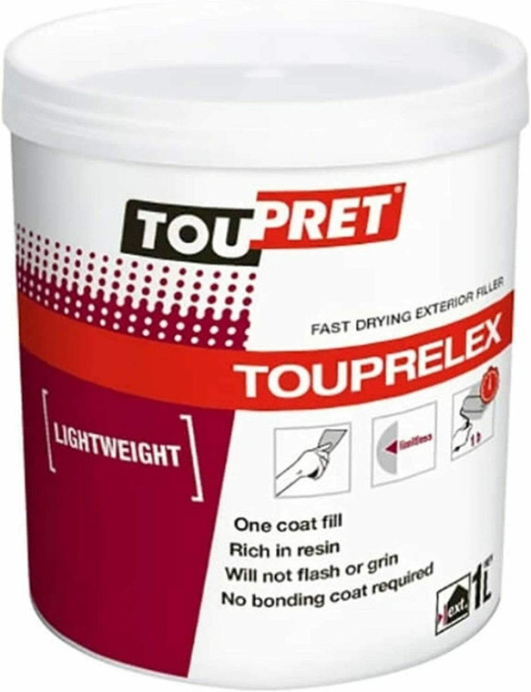 Toupret Fast Drying Ready Made Lightweight Exterior Filler Touprelex 4lt