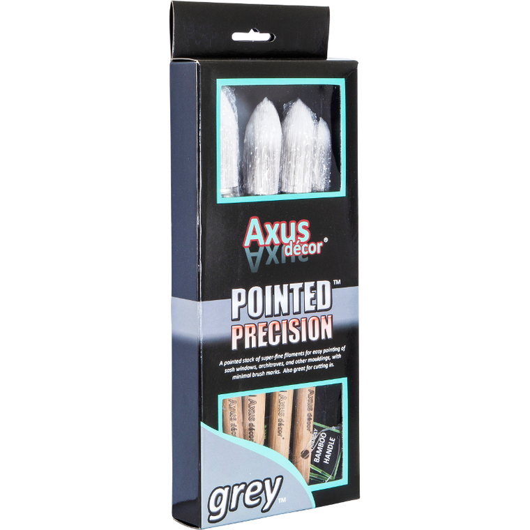 AXUS Synthetic Pointed Precision 4pc Sash Paint Brush Set 13mm, 15mm, 21mm, 25mm