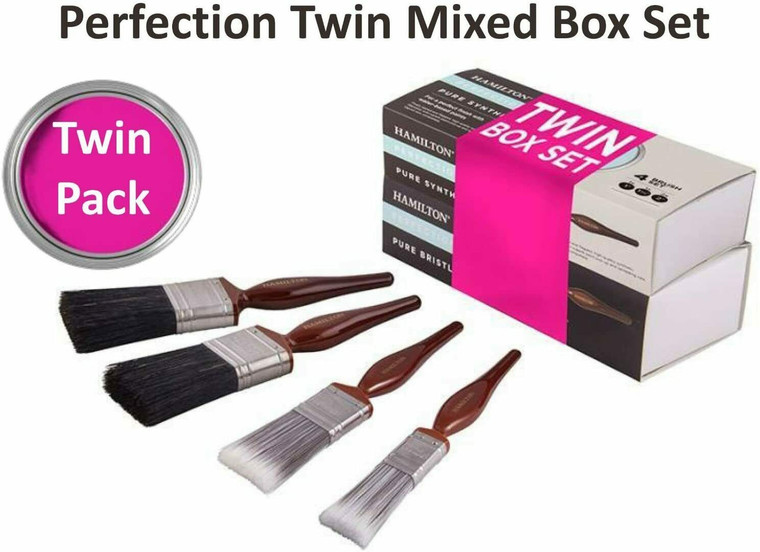 Hamilton Perfection 8 Piece Pure Bristle and Synthetic Paint Brush Twin Box Set