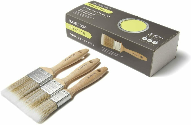 Hamilton Prestige Synthetic Bristle Flat Paint Brush 3pc Set (23140-003)