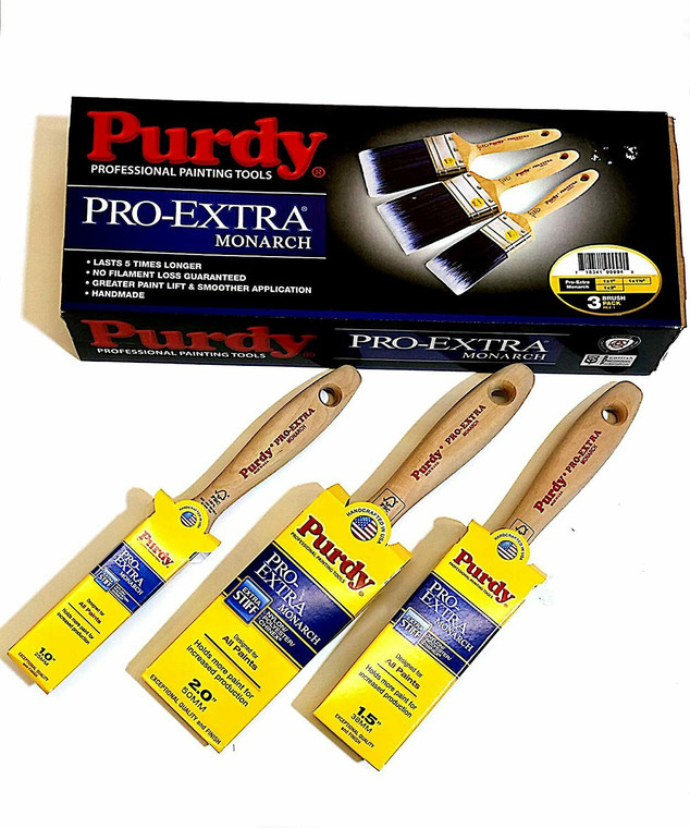 Purdy Pro-Extra Monarch Paint Brush Box Set 1x 1" 1.5" & 2"