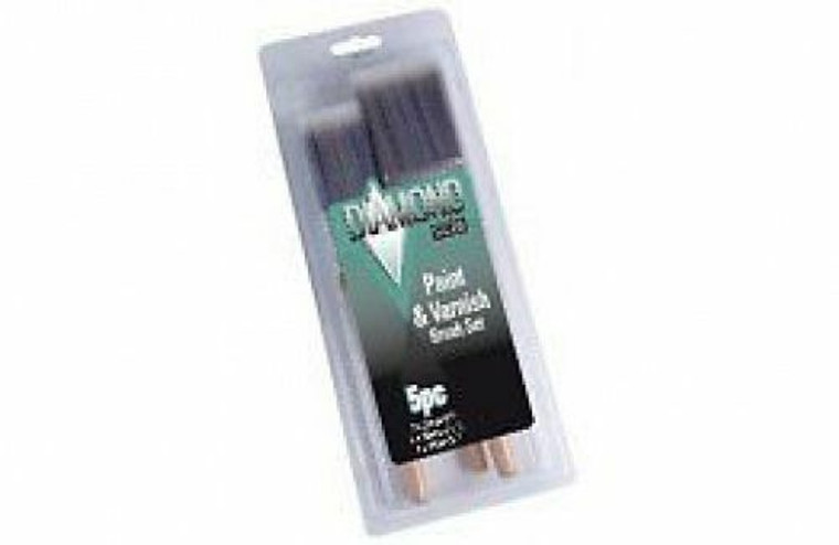 Rodo Diamond 5pc Synthetic Paint Brush Set 2x1", 2x1.5", 1x2"