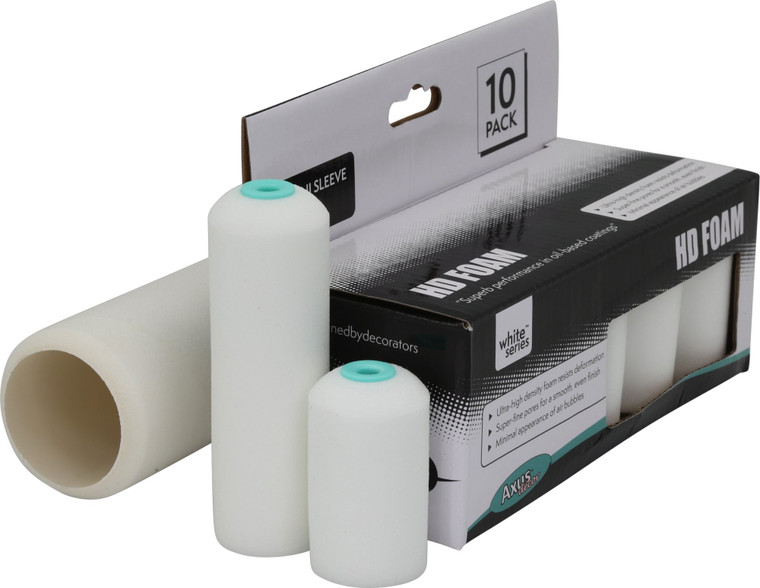 Axus Decor HD 4" Foam Mini Radiator Roller Sleeve White (Pack of 10)