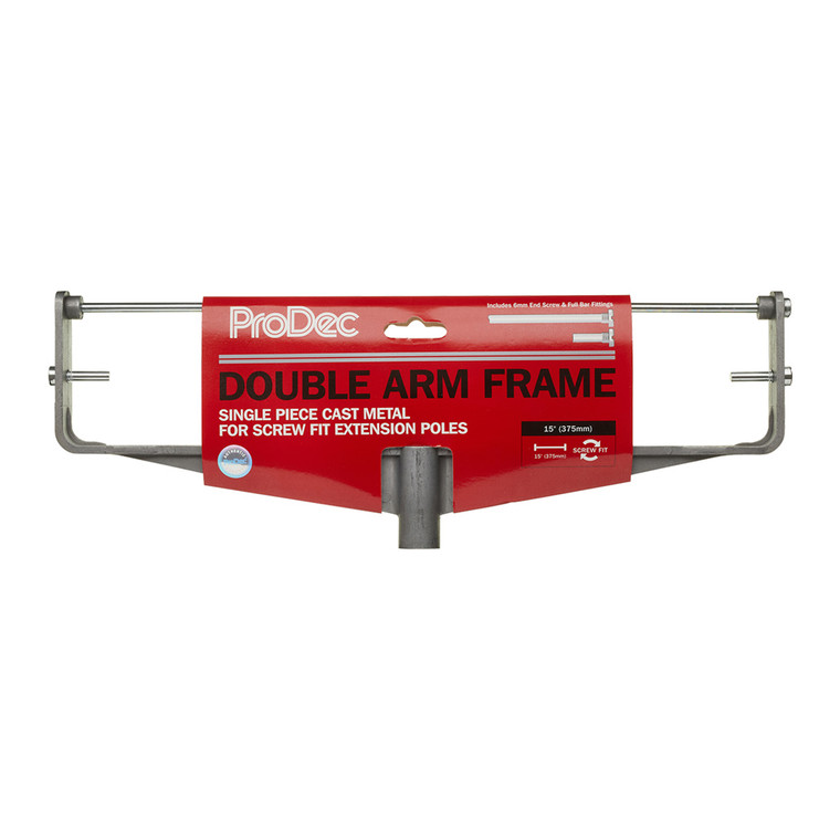 Rodo ProDec Double Arm Cast Metal 15" Screw Fit Paint Roller Frame