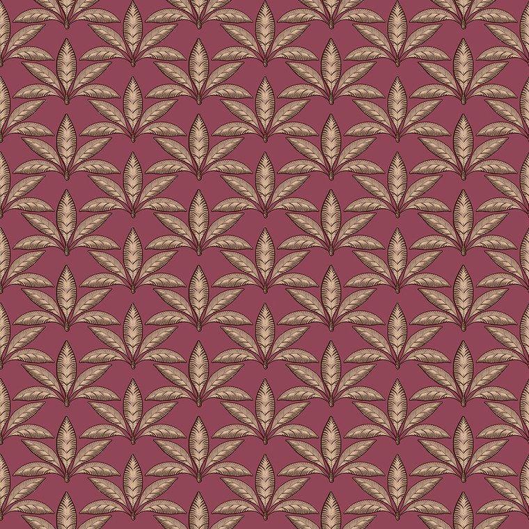18514 - Into the Wild Leaf Motif Red Gold Galerie Wallpaper